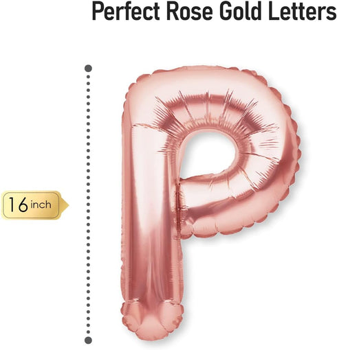 PartyForever Bachelorette Party Balloons Decorations Rose Gold 16 Inch Letters Banner - Bridal Shower Decorations Set...