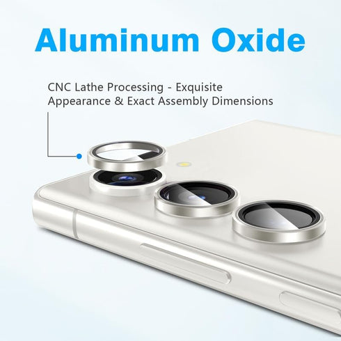 AGVEE 3 * 2 Set 6Pcs for Samsung Galaxy S23 / S23 Plus Camera Lens Protector, 9H Tempered Anti-Scratch Glass with Aluminum CD Pattern Lens Ring Co...