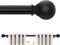 Matte Black Curtain Rods 18 to 60 Inches(1.5-5 Feet),5/8 inch Splicing Drapery Rods,Small Curtain Rods Set,Size: 18''-60'',Matte Black...