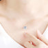 S925 Round fish line two claws Cut Clear Cubic Zirconia Pendant Necklace Silver...
