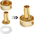 Solid Brass Garden Hose Repair Connector with Clamps, Fit for 3/8" Garden Water Hose Fitting, 3/4"GHT Male and Female Garden Hose Fitting, 2 Set...
