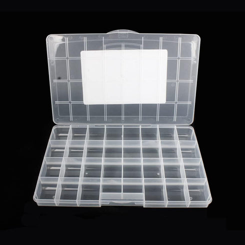 32 Grids Clear Plastic Organizer Box, Craft Storage Container for Beads Organizer, Art DIY, Crafts Jewelry Storage, Fishing Tackles, Rock Collecti...