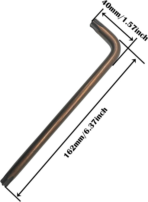 generic 1Pcs Star Key Bit Wrench,Tamper Proof Star Key Bit Wrench,L-Shape 6.37Inch (162MM) Long Arm High Carbon Steel Hand Tool for Daily Repairs(...