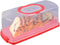 Portable Bread Box with Handle Loaf Cake Container Plastic Rectangular Food Storage Keeper Carrier 13inch Translucent Dome for Pastries, Bagels, B...