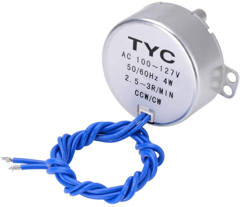 2PCS Synchronous Synchron Motor 50/60Hz AC 100~127V CCW/CW 4W with 7mm Flexible Coupling Connector and 6ft Power Cord Switch Plug for Hand-Made, S...