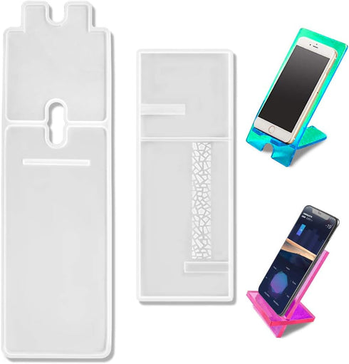2 Sets Siamese Mobile Phone Stand Resin Mold, AIFUDA Resin Casting Phone Holder Silicone Mold for DIY Craft Phone Bracket - 1 Long, 1 Short......
