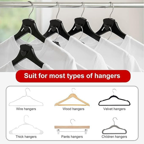 Hanger Extender Hooks - Hangers Space Saving -Space Hooks Hangers as seen on tv (Black, 25 Pack)...