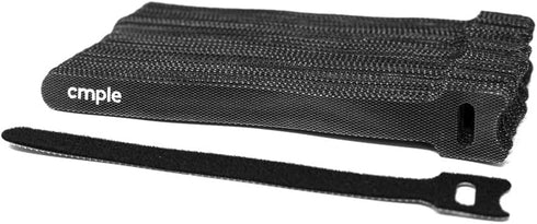 Cmple - 50PCS Reusable Cable Ties, Nylon Adjustable Cord Organizer Ties, Multi-Purpose Hook Loop Cable Management Wire Ties, 6-inch Black...