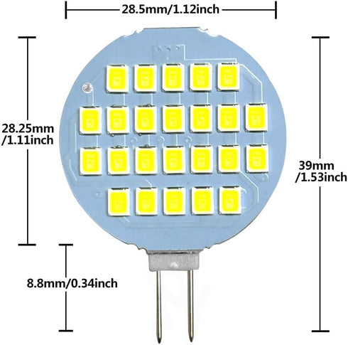GRV G4 24-2835 SMD LED Bulb Lamp Super Bright Cool White RV Camper Cabinet Dome Light AC/DC12V-24V Pack of 10 (3.0Generation)...