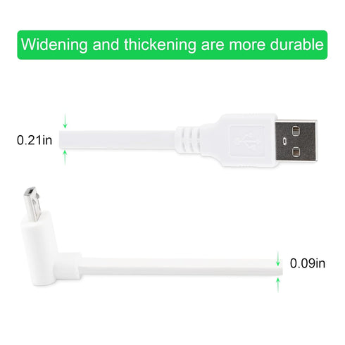 LEFXMOPHY 30ft Power Cord for WYZE Cam Pan V3 90 Degree L-Shape Connector Micro USB Right Angle Extension Charging Cable Long Flat White Extender....