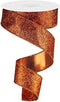 Glitter on Fabric Wired Edge Ribbon, 1.5" x 10 Yards (Orange)...