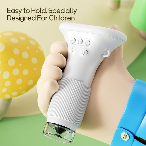 Portable Digital Microscope for Kids, Pocket Handheld Microscope Camera with 2'' Inch Screen, Educational Science Christmas Birthday Gifts for Age...