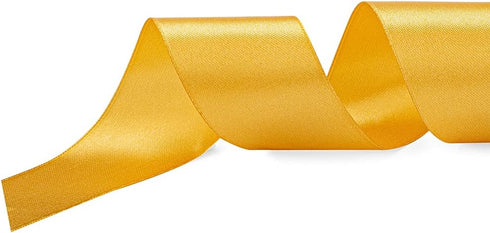 LIUYAXI Yellow Gold Double Face Satin Ribbon 1" X 50 Yards, Ribbons Perfect for Crafts, Gift Wrapping, Bow Making and More...