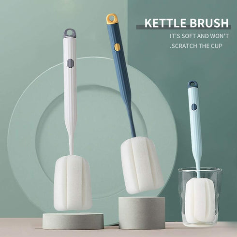 Bottle Soft Brush -2Pcs Sponge Bottle Brush Soft and Easy to Clean, Baby Bottle Sponge Brush Can Effectively Remove The Stain Residue On The Botto...