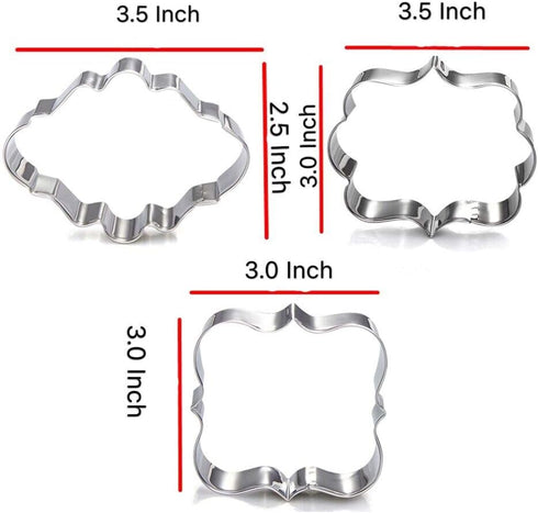 Wedding Cookie Cutter Set-7 Piece-3 Inches-Heart, Diamond Ring, Wedding Cake,Wedding Dress, Rectangle, Square and Oval Plaque Cookie Cutters Molds...