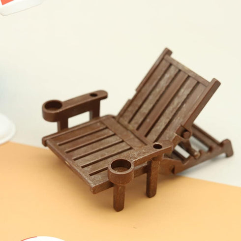 Toyvian 2 Sets Doll House Swimming Pool Swimming Ring Folding Beach Sunbath Chair Simulation Miniature Craft Furniture Pool Toys Photo Props for D...