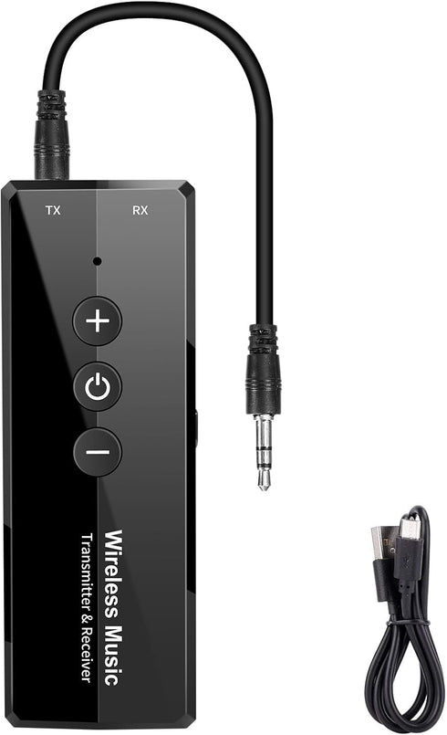 Upgraded Bluetooth 5.3 Transmitter 3-in-1, Portable Wireless Rechargeable Transceiver Adapter for TV PC, Stereo Audio Receiver for Car Speaker Sys...