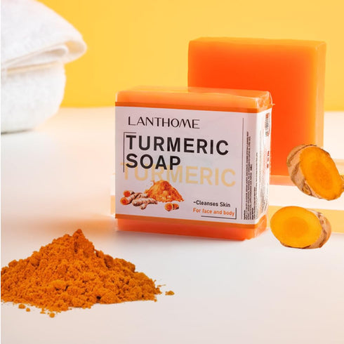 Turmeric Soap Natural Ginger Bar Soap: 2PCS Plants Essential Oil Bar Soap for Face & Body - Reduces Acne & Dark Spot & Cleanses Skin...