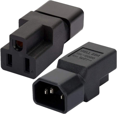 ANRANK IN14515AK IEC C14 to NEMA 5-15R Computer Power Cord Plug Adapter...