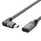 chenyang USB C Extension Cable USB 3.1 Gen 2 Type C Male to Female Fast Charging Data Transfer 90 Degree Angled Extension Nylon Braided Cable 0.2M...