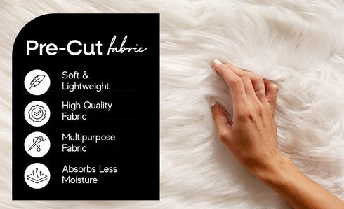 FabricLA Shaggy Faux Fur Square - 10" X 10" Inches Pre-Cut - Use Fake Fur Fabric for DIY, Craft Fur Decoration, Fashion Accessory, Gnome, Hobby - ...