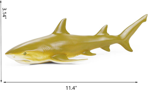 Gemini&Genius Marine Animal World Toy Lemon Shark Ocean Shark Action Figure Sea Animal Great White Shark Action Figure Soft Rubber Toys Role Play ...