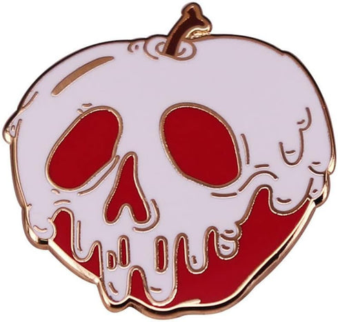 Skull Face Poison Apple Brooch Skull Apple Badge Punk Anime Pins Enamel Lapel Pin Skeleton Pins Skull Enamel Metal Fruit Brooches Pin Badge Hallow...