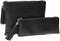 Makeup Bag for Purse,Set of 2 Leather Zipper Makeup Pouch with Makeup Brush Bag Cute Makeup Bags for Women Travel (Black)...