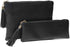 Makeup Bag for Purse,Set of 2 Leather Zipper Makeup Pouch with Makeup Brush Bag Cute Makeup Bags for Women Travel (Black)...