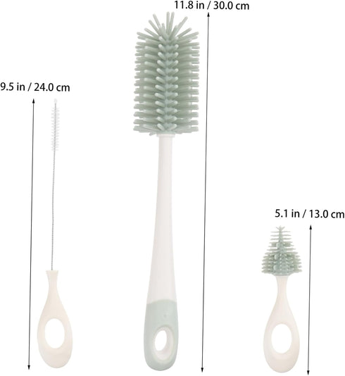 Cleaning Brush Set Baby Suits Childrens Water Scrub Brush Milk Bottle Cleaner Baby Kids Bottle Brush Silicone Baby Bottle Water Cup to Rotate Food...