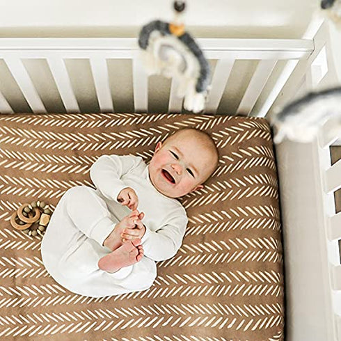 Pobibaby - Premium Single Fitted Baby Boy Crib Sheets for Standard Crib Mattress - Ultra-Soft Cotton Blend, Safe and Snug, and Stylish Woodland Cr...