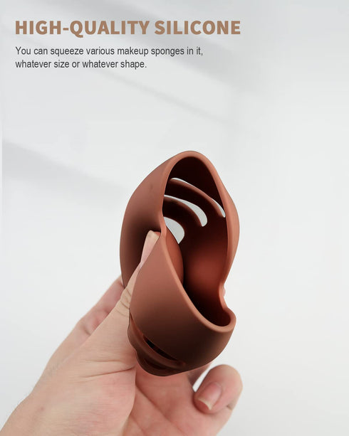 Integrated Makeup Sponge Travel Case, Silcone Washable Reusable Makeup Sponge Holder, Blender Holder Beauty Makeup Sponge Protective Carrying Case...