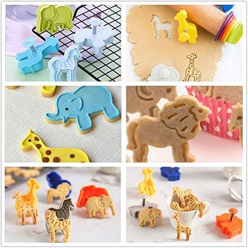 JeVenis Set of 5 Jungle Safari Animal Cake Mold Jungle Safari Animal Cupcake Decoration Jungle Animals Cookie Cutters Jungle Safari Animal Cake De...
