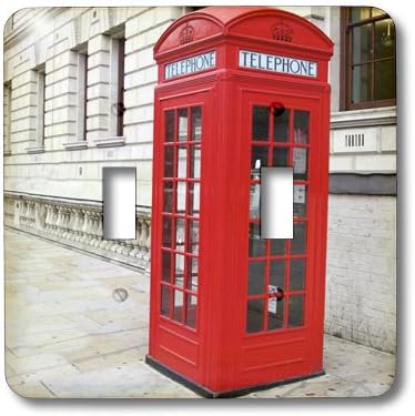 3dRose LLC lsp_56177_2 London's Famous Red Phone Booths, Double Toggle Switch...