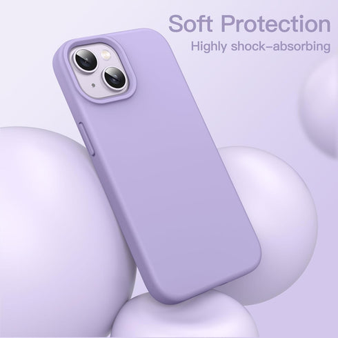 JETech Silicone Case for iPhone 14 Plus 6.7-Inch, Silky-Soft Touch Full-Body Protective Phone Case, Shockproof Cover with Microfiber Lining (Light...