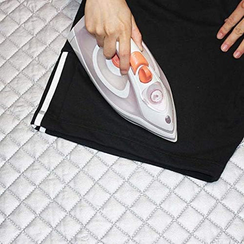 Ironing PadMat Iron Anywhere Portable Travel Ironing Blanket100%Cotton Quilted Protect Surfaces Weighted Corners Cover for Washer Dryer Table Top ...