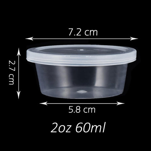 Augshy Small Slime Containers With Lids, 50 Pack Hawaiian Shaved Ice Mold Jello Shot Cups Condiment Containers Plastic Portion Cups with Lids for ...