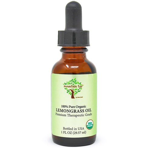 MOUNTAIN TOP Lemongrass Essential Oil USDA Organic 100% Pure Premium Therapeutic Grade Diffuser Oil for Aromatherapy, Relaxation, Soothing Massage...