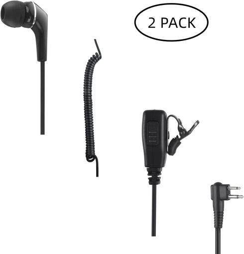 2 Pin Earpiece M1 Ear Piece Headset Ptt Mic in Ear Earbuds for Motorola cp100 cls1410 gp300 cp200d bpr40 cls 1110 1410 cp185 dlr1060 rdm2070d dlr1...