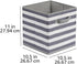 Amazon Basics Collapsible Fabric Storage Cube Organizer with Handles, 10.5 x 10.5 x 11 Inch, White/ Light Grey Stripe - Pack of 6...