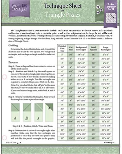 Studio 180 Design Technique Sheet - for Triangle Pizazz Quilting Blocks...