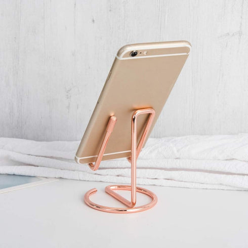 Cell Phone Iron Stand Holder, Rose Gold Universal Portable Tablets Holder, Compatible with All Mobile Phones by HubHnb (Golden)...
