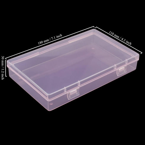 Goodma 4 Pieces Rectangular Plastic Boxes Empty Storage Organizer Containers with Hinged Lids for Small Items and Other Craft Projects (Pink, 7.1 ...