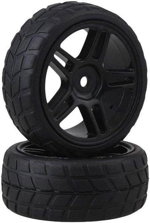 12mm Hub Wheel Rims & Rubber Tires Compatible with RC 1/10 on-Road Touring Racing Drift Car(Pack of 4)...