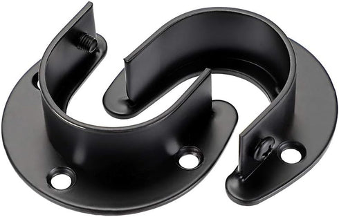 OwnMy 4 Packs Closet Rod End Supports 1-1/2" Diameter, U Shaped Stainless Steel Closet Pole Sockets Flange Rod Holder for Closet Wardrobe Shower C...