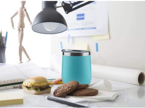 MEWAY Stemless 12 OZ Wine Tumbler Glasses with Lid -Insulated Double Wall Vacuum Stainless Steel Travel Tumbler with Straw,for Woman Under 10 doll...