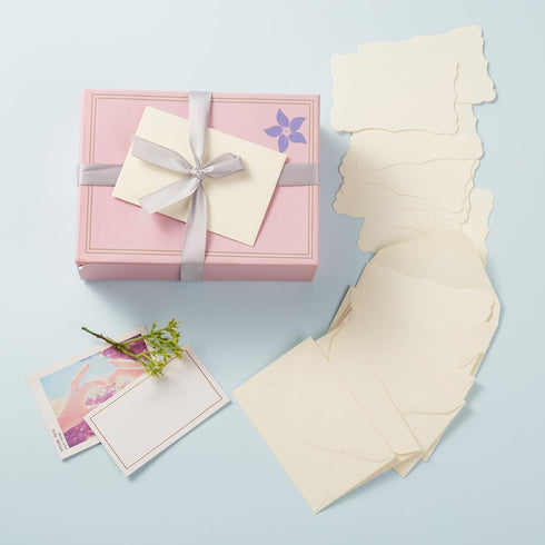 100 Pack Mini Envelopes with Blank Note Cards Small Self-Adhesive Envelopes Small Business Card Envelopes(4 x 2.7 Inches, Cream)...