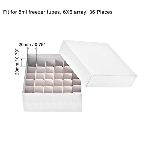 uxcell Centrifuge Tube Freezer Storage Box 36 Places Waterproof Cardboard Cryogenic Holder Rack for 5ml Microcentrifuge Tubes, Vials, Samples...