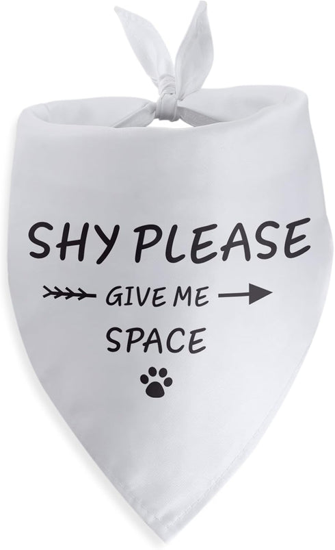 Shy Please Give Me Space Dog Bandana Funny Puppy Bandana Triangle Photo Prop Pet Scarf Accessories for Dog Lovers Gift...