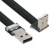 cablecc USB 2.0 Type-A Male to Type-A Male Data Flat Slim FPC Cable Down Angled 90 Degree for FPV & Disk & Scanner & Printer 20CM...